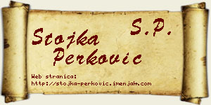 Stojka Perković vizit kartica